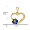Lex & Lu 14k Yellow Gold Diamond and Sapphire Heart Pendant LAL4284 - 4 - Lex & Lu