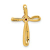 Lex & Lu 14k Yellow Gold w/Rhodium Lab Created Ruby and Diamond Cross Pendant - 3 - Lex & Lu