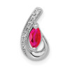 Lex & Lu 14k White Gold Diamond & Ruby Pendant LAL4301 - Lex & Lu