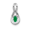 Lex & Lu 14k White Gold Diamond & Emerald Pendant LAL4305 - 3 - Lex & Lu