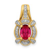 Lex & Lu 14k Yellow Gold Diamond & Ruby Pendant LAL4313 - Lex & Lu