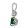 Lex & Lu 14k White Gold Diamond & Emerald Pendant LAL4317 - 2 - Lex & Lu