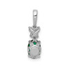 Lex & Lu 14k White Gold Diamond & Emerald Pendant LAL4317 - 3 - Lex & Lu