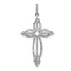 Lex & Lu 14k White Gold Diamond Cross Pendant LAL4328 - Lex & Lu