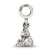 Lex & Lu Sterling Silver Reflections Kids Frog Dangle Bead - 2 - Lex & Lu