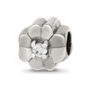 Lex & Lu Sterling Silver Reflections CZ Clover Bead - Lex & Lu