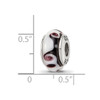 Lex & Lu Sterling Silver Reflections Black/Grey Hand-blown Glass Bead LAL4417 - 5 - Lex & Lu