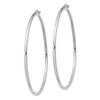 Lex & Lu Sterling Silver w/Rhodium 2mm Hoop Earrings LAL22175 - 2 - Lex & Lu