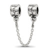 Lex & Lu Sterling Silver Reflections Security Chain Heart Bead - Lex & Lu