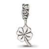 Lex & Lu Sterling Silver Reflections Small 4-leaf Clover Dangle Bead - 5 - Lex & Lu