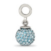 Lex & Lu Sterling Silver Reflections Dec Crystals Ball Dangle Bead - 2 - Lex & Lu