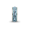 Lex & Lu Sterling Silver Reflections March Single Row Crystals Bead - 3 - Lex & Lu