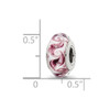 Lex & Lu Sterling Silver Reflections White/Mauve Swirl Hand-blown Glass Bead - 5 - Lex & Lu