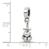 Lex & Lu Sterling Silver Reflections Heart, Cross & Anchor Dangle Bead - 4 - Lex & Lu