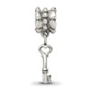 Lex & Lu Sterling Silver Reflections Key Dangle Bead LAL4669 - 5 - Lex & Lu