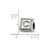 Lex & Lu Sterling Silver Reflections Letter C Triangle Block Bead - 4 - Lex & Lu