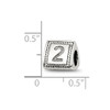 Lex & Lu Sterling Silver Reflections Number 2 Triangle Block Bead - 5 - Lex & Lu