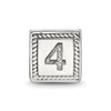 Lex & Lu Sterling Silver Reflections Number 4 Triangle Block Bead - 3 - Lex & Lu