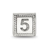 Lex & Lu Sterling Silver Reflections Number 5 Triangle Block Bead - 3 - Lex & Lu