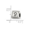 Lex & Lu Sterling Silver Reflections Number 9 Triangle Block Bead - 4 - Lex & Lu