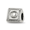 Lex & Lu Sterling Silver Reflections Letter O Triangle Block Bead - Lex & Lu