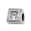 Lex & Lu Sterling Silver Reflections Letter R Triangle Block Bead - Lex & Lu