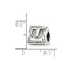 Lex & Lu Sterling Silver Reflections Letter U Triangle Block Bead - 5 - Lex & Lu