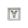 Lex & Lu Sterling Silver Reflections Letter Y Triangle Block Bead - 4 - Lex & Lu