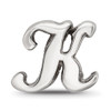 Lex & Lu Sterling Silver Reflections Letter K Script Bead - 3 - Lex & Lu