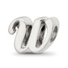 Lex & Lu Sterling Silver Reflections Letter W Script Bead - Lex & Lu