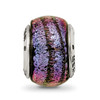 Lex & Lu Sterling Silver Reflections Purple Dichroic Glass Bead LAL4792 - 3 - Lex & Lu