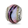 Lex & Lu Sterling Silver Reflections Purple Dichroic Glass Bead LAL4796 - Lex & Lu