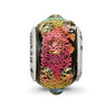 Lex & Lu Sterling Silver Reflections Rainbow Dichroic Glass Bead LAL4799 - 3 - Lex & Lu