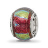 Lex & Lu Sterling Silver Reflections Orange Dichroic Glass Bead LAL4800 - 6 - Lex & Lu