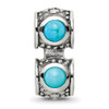 Lex & Lu Sterling Silver Reflections Turquoise Connector Bead - 3 - Lex & Lu