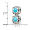 Lex & Lu Sterling Silver Reflections Turquoise Connector Bead - 5 - Lex & Lu