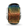 Lex & Lu Sterling Silver Reflections Rainbow Dichroic Glass Square Bead - 3 - Lex & Lu