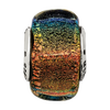 Lex & Lu Sterling Silver Reflections Rainbow Dichroic Glass Square Bead - 4 - Lex & Lu