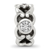 Lex & Lu Sterling Silver Reflections CZ Connector Bead LAL4829 - 3 - Lex & Lu