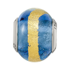 Lex & Lu Sterling Silver Reflections Blue/Gold Italian Murano Bead LAL4837 - 4 - Lex & Lu