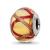 Lex & Lu Sterling Silver Reflections Yellow/Gold/Red Italian Murano Bead LAL4839 - Lex & Lu