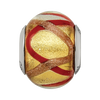 Lex & Lu Sterling Silver Reflections Yellow/Gold/Red Italian Murano Bead LAL4839 - 4 - Lex & Lu