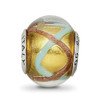 Lex & Lu Sterling Silver Reflections Yellow/Gold/Blue Italian Murano Bead - 3 - Lex & Lu