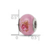 Lex & Lu Sterling Silver Reflections Pink/Red/Brown Italian Murano Bead - 5 - Lex & Lu