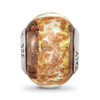 Lex & Lu Sterling Silver Reflections White/Gold/Brown Italian Murano Bead - 3 - Lex & Lu