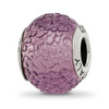 Lex & Lu Sterling Silver Reflections Purple Italian Murano Bead - Lex & Lu