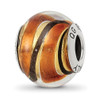 Lex & Lu Sterling Silver Reflections Yellow/Gold/Black Italian Murano Bead LAL4867 - Lex & Lu