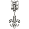 Lex & Lu Sterling Silver Reflections Fleur de Lis Dangle Bead LAL4883 - 3 - Lex & Lu