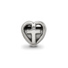 Lex & Lu Sterling Silver Reflections Heart w/Cross Bead - 3 - Lex & Lu