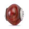 Lex & Lu Sterling Silver Reflections Red Brown Agate Stone Bead - Lex & Lu